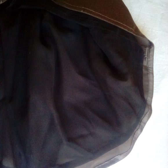 Brown satin evening skirt - Picture 4 of 8